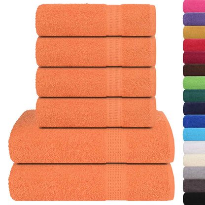 Set Asciugamani 6 pz Arancioni 360 gsm 100% Cotone