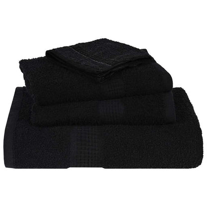 Set Asciugamani 6 pz Neri 360 gsm 100% Cotone