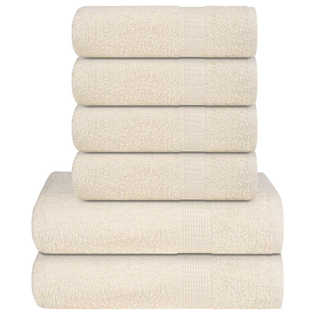 Set Asciugamani 6 pz Crema 360 gsm 100% Cotone