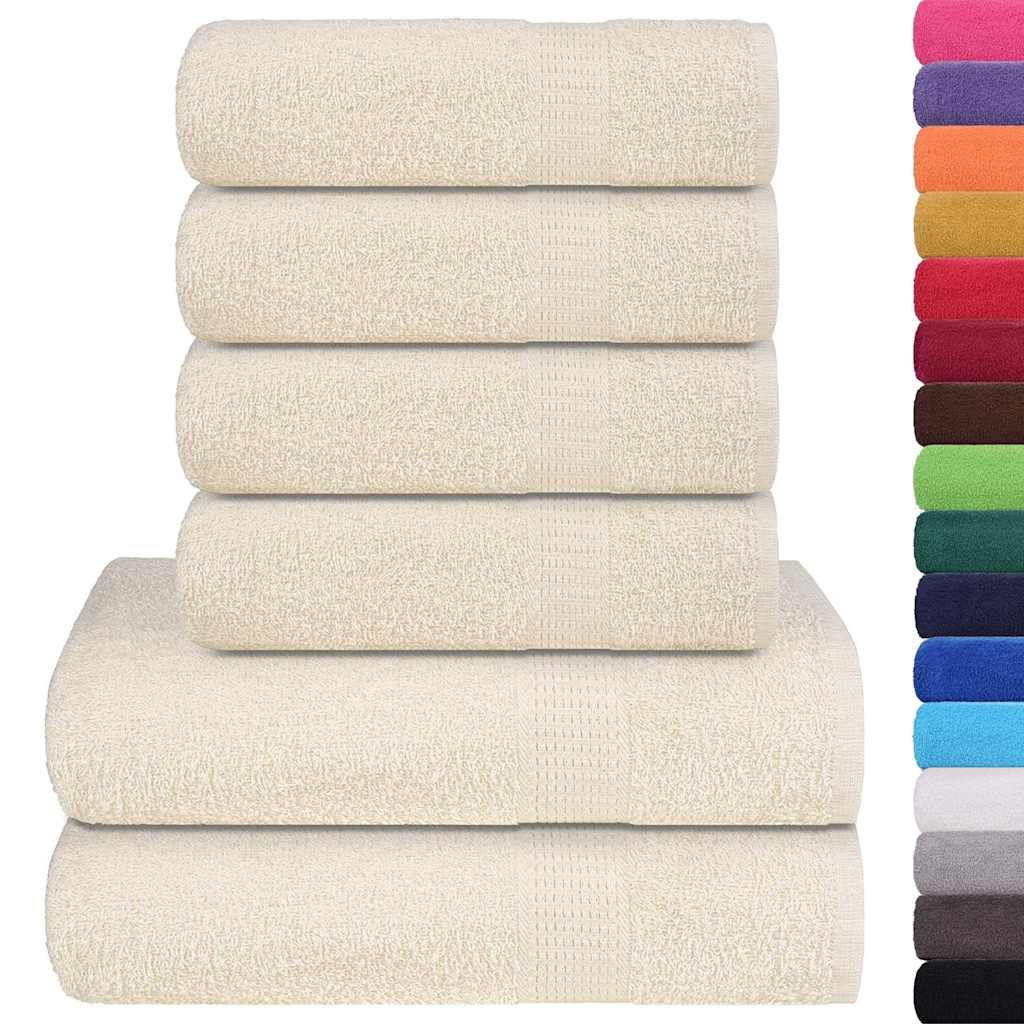 Set Asciugamani 6 pz Crema 360 gsm 100% Cotone