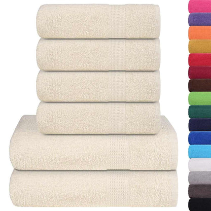 Set Asciugamani 6 pz Crema 360 gsm 100% Cotone