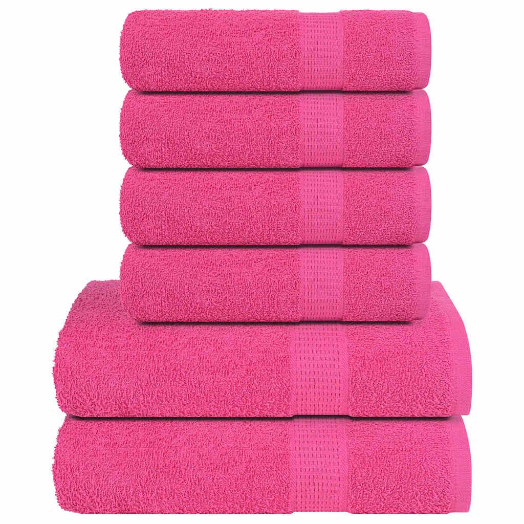 Set Asciugamani 12 pz Rosa 360 gsm 100% Cotone