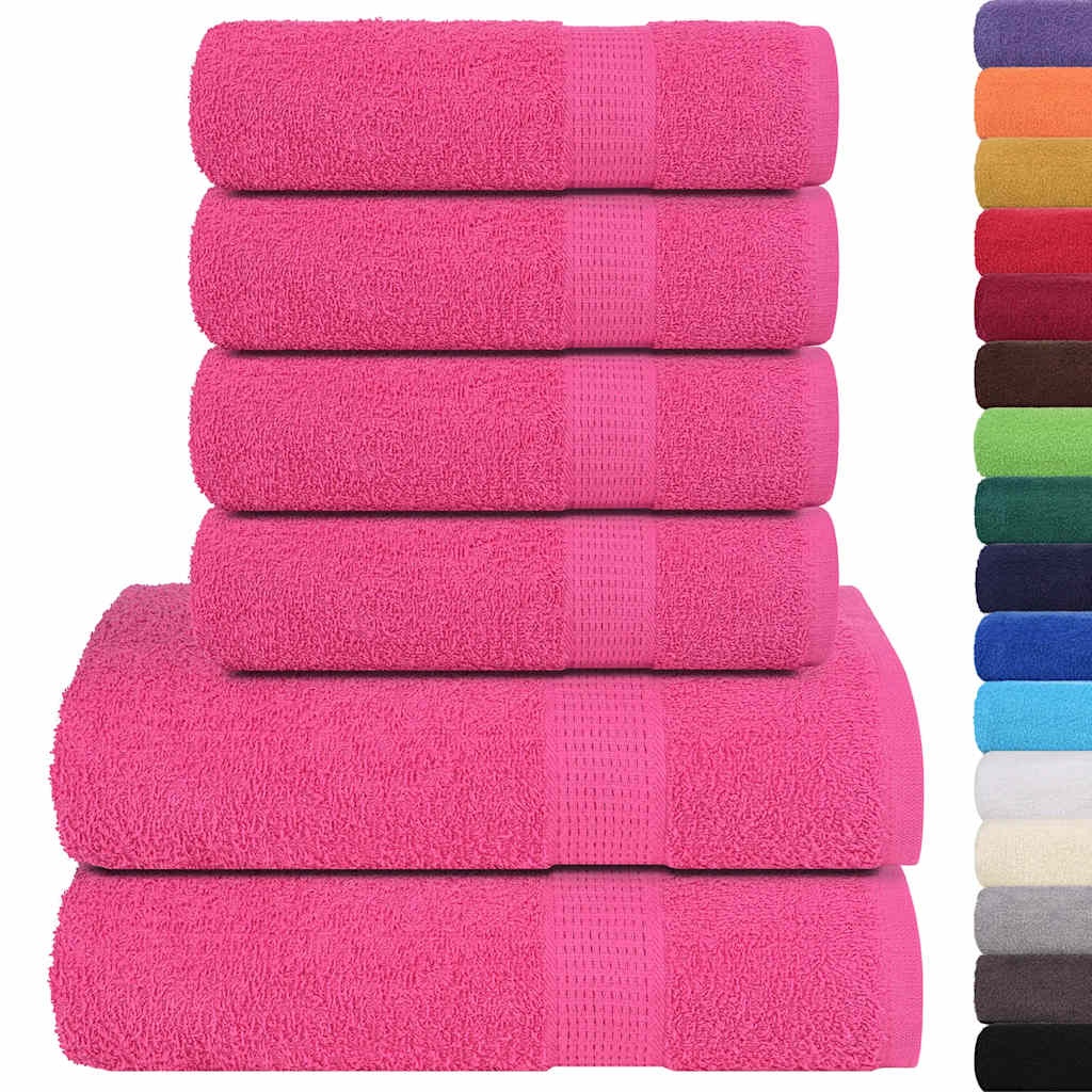 Set Asciugamani 12 pz Rosa 360 gsm 100% Cotone