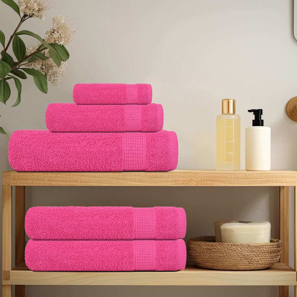 Set Asciugamani 12 pz Rosa 360 gsm 100% Cotone