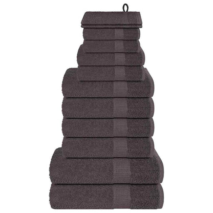 Set Asciugamani 12 pz Antracite 360 gsm 100% Cotone