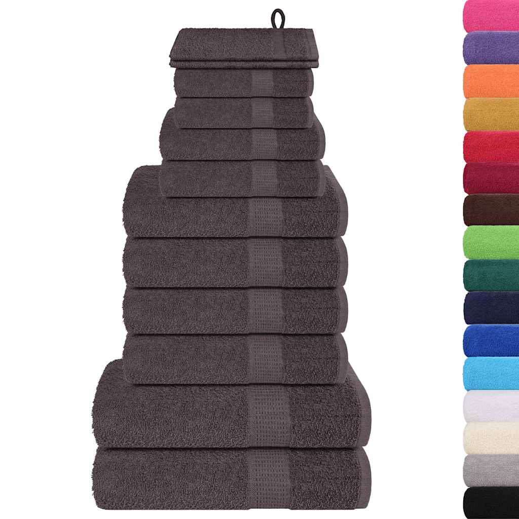 Set Asciugamani 12 pz Antracite 360 gsm 100% Cotone
