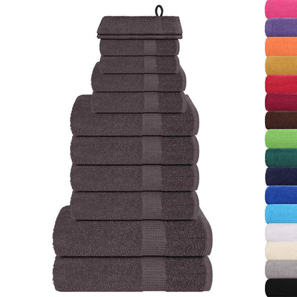 Set Asciugamani 12 pz Antracite 360 gsm 100% Cotone