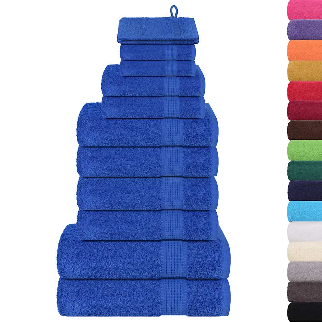 Set Asciugamani 12 pz Blu 360 gsm 100% Cotone