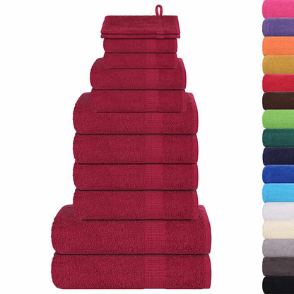 Set Asciugamani 12 pz Bordeaux 360 gsm 100% Cotone