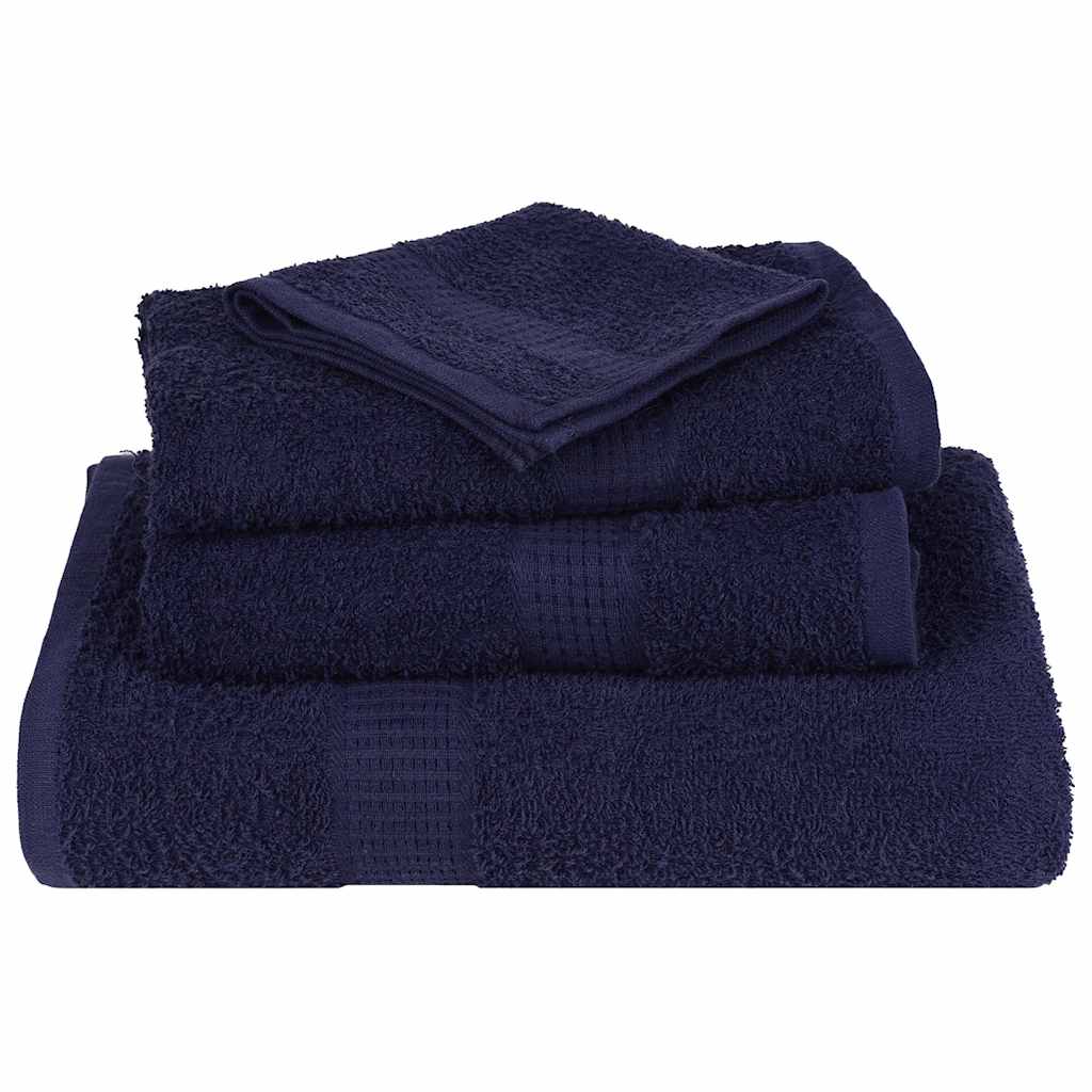 Set Asciugamani 12 pz Blu Navy 360 gsm 100% Cotone