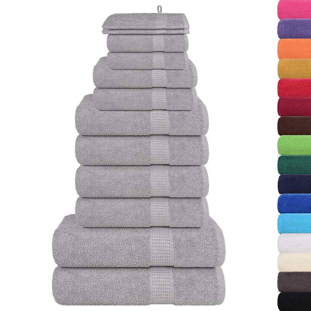 Set Asciugamani 12 pz Grigio 360 gsm 100% Cotone