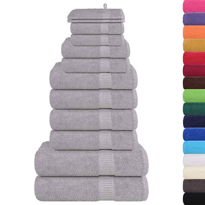 Set Asciugamani 12 pz Grigio 360 gsm 100% Cotone