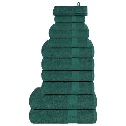 Set Asciugamani 12 pz Verdi 360 gsm 100% Cotone