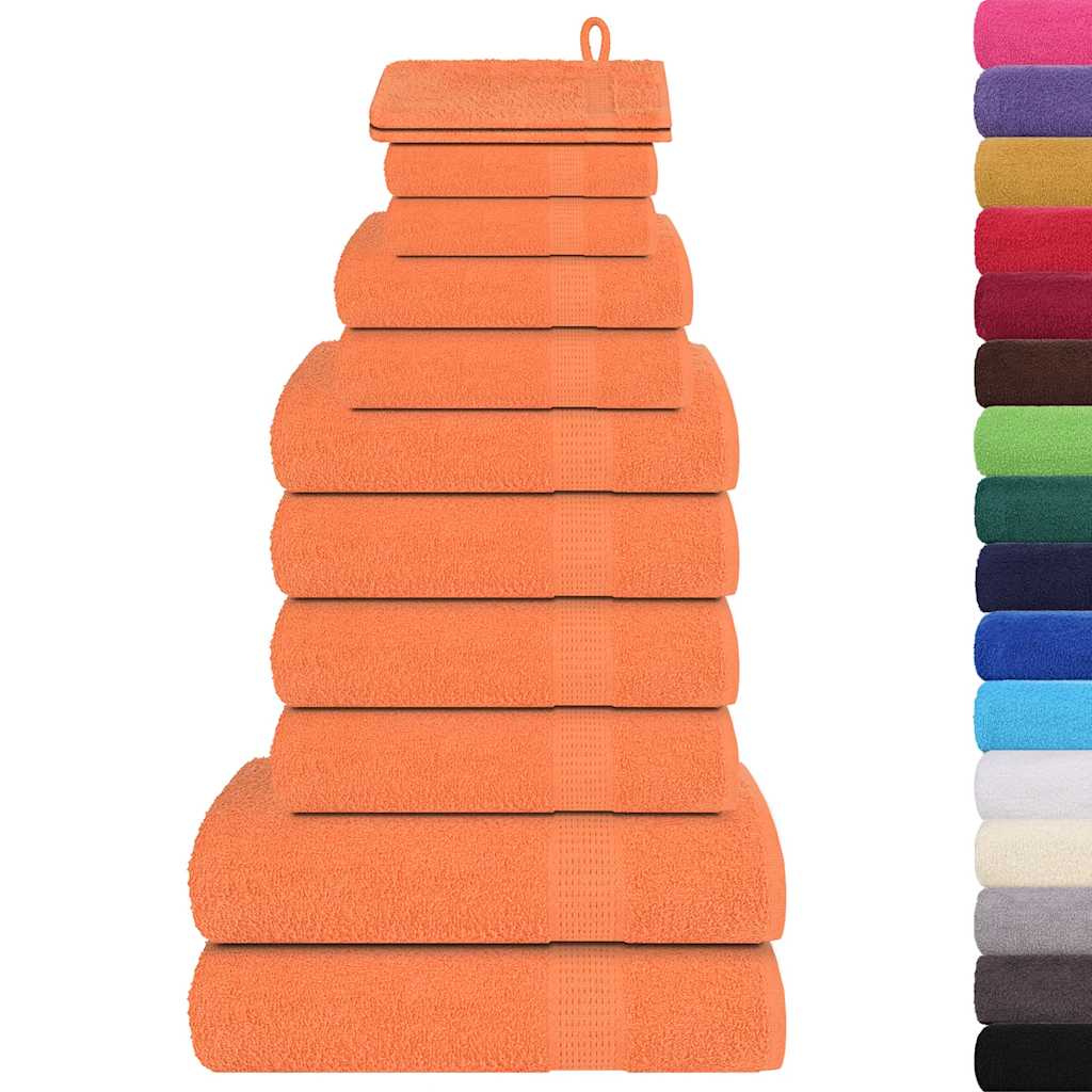 Set Asciugamani 12 pz Arancioni 360 gsm 100% Cotone
