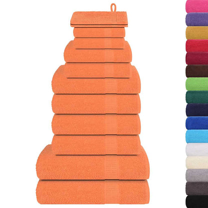 Set Asciugamani 12 pz Arancioni 360 gsm 100% Cotone