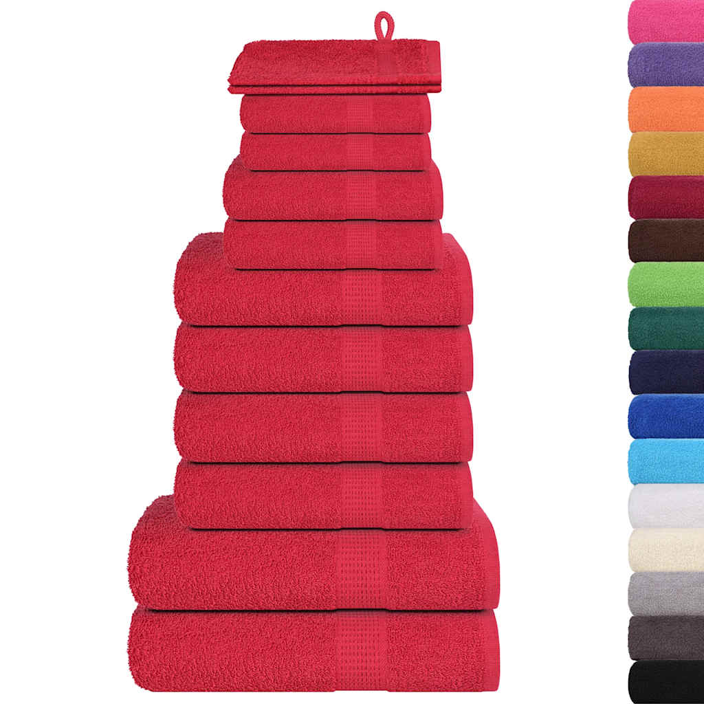 Set di asciugamani 12 pezzi FROGN Rosso 360 g/mÂ²