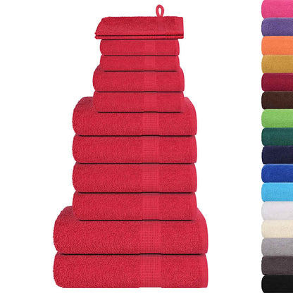 Set di asciugamani 12 pezzi FROGN Rosso 360 g/mÂ²