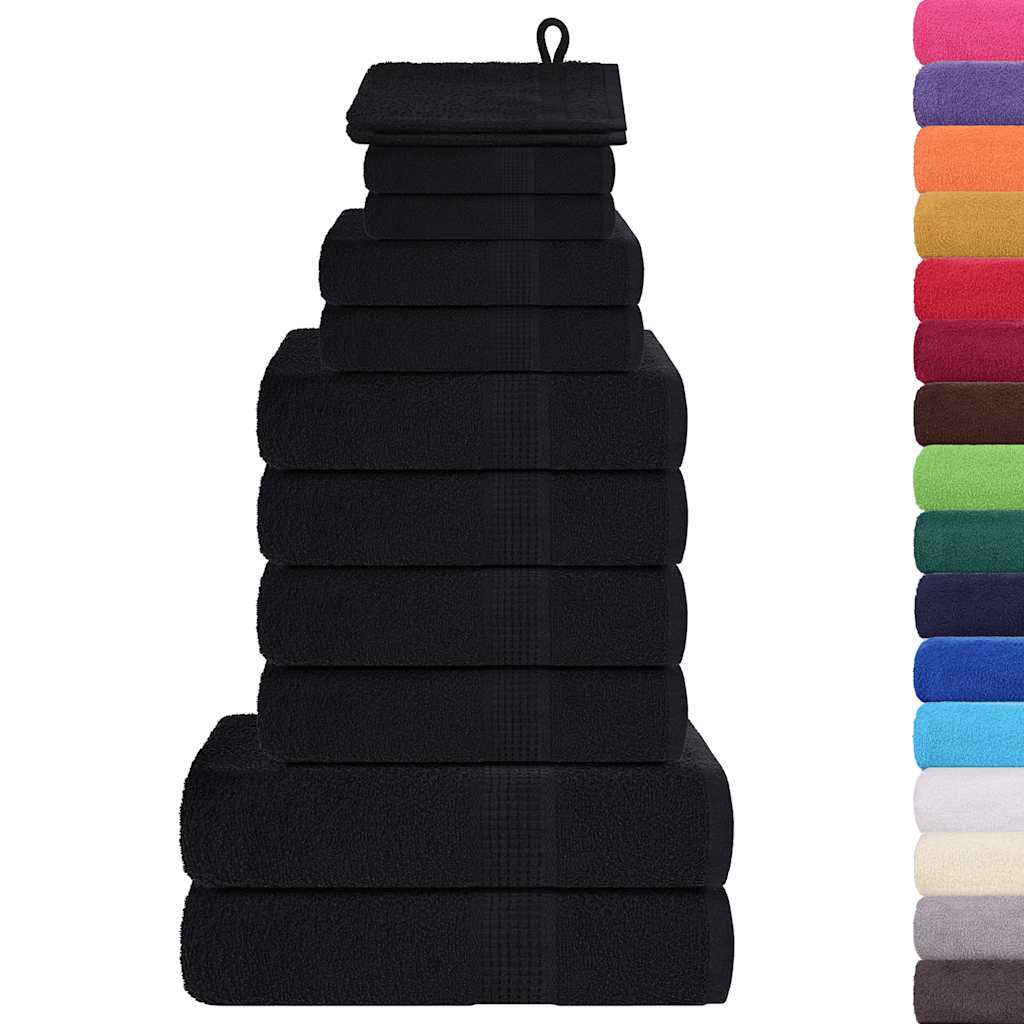 Set di asciugamani 12 pezzi FROGN Nero 360 g/mÃ‚Â²