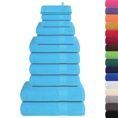 Set di asciugamani 12 pezzi FROGN Turchese 360 g/mÂ²