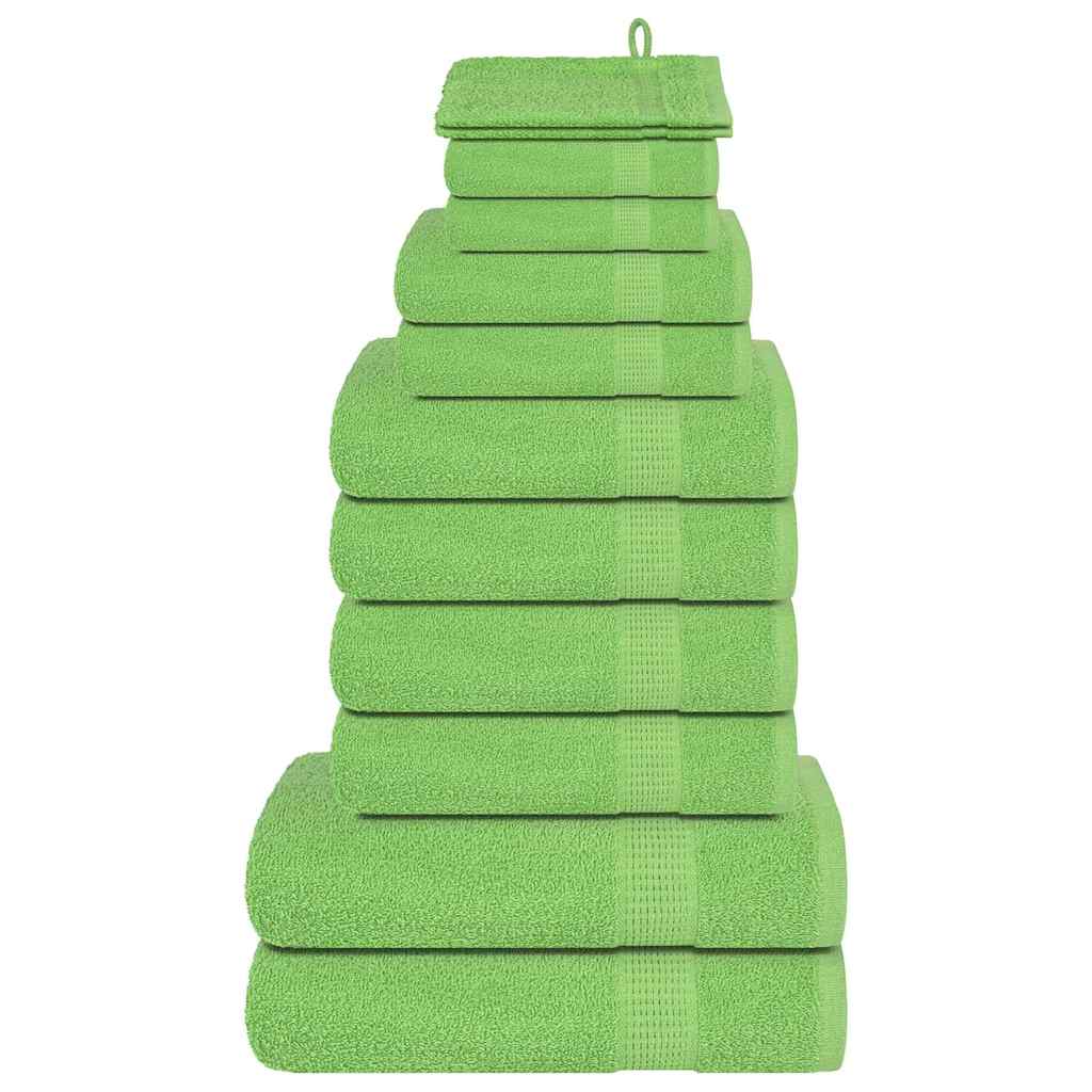Set Asciugamani 12 pz Verde Mela 360 gsm 100% Cotone