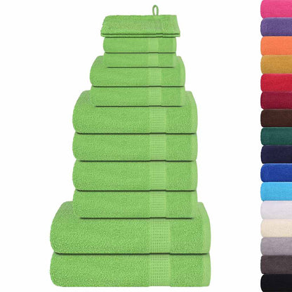 Set Asciugamani 12 pz Verde Mela 360 gsm 100% Cotone