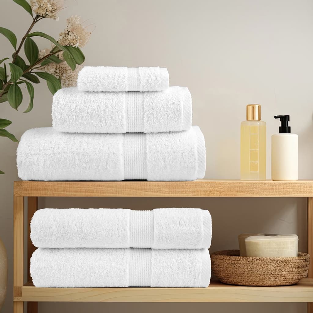 Asciugamani da doccia premium SOLUND 4 pezzi Bianco 70x140 cm 600 g/mÃ‚Â²