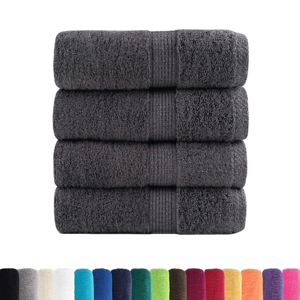 Asciugamani per ospiti Premium SOLUND 4 pz Antracite 30x50 cm 600 g/mÃ‚Â²