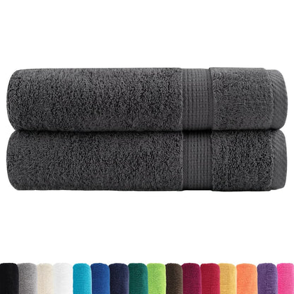 Asciugamani da doccia premium SOLUND 2 pezzi Antracite 70x140 cm 600 g/mÂ²