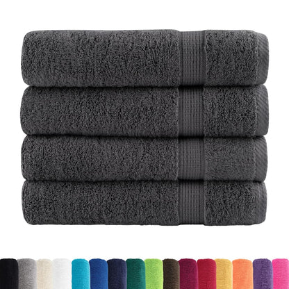 Asciugamani da doccia premium SOLUND 4 pezzi Antracite 70x140 cm 600 g/mÂ²