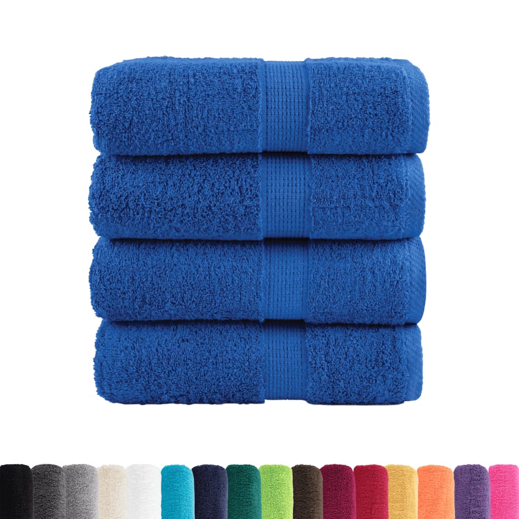 Asciugamani per ospiti Premium SOLUND 4 pz Blu 30x50 cm 600 g/mÃ‚Â²