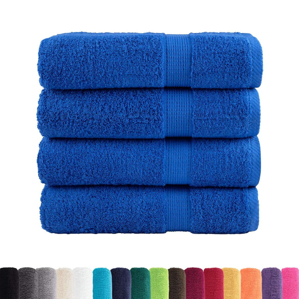 Asciugamani Premium SOLUND 4 pz Blu 50x100 cm 600 g/mÃ‚Â²