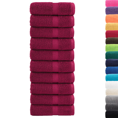 Asciugamani Premium SOLUND 10 pz Bordeaux 30x30 cm 600 g/m²