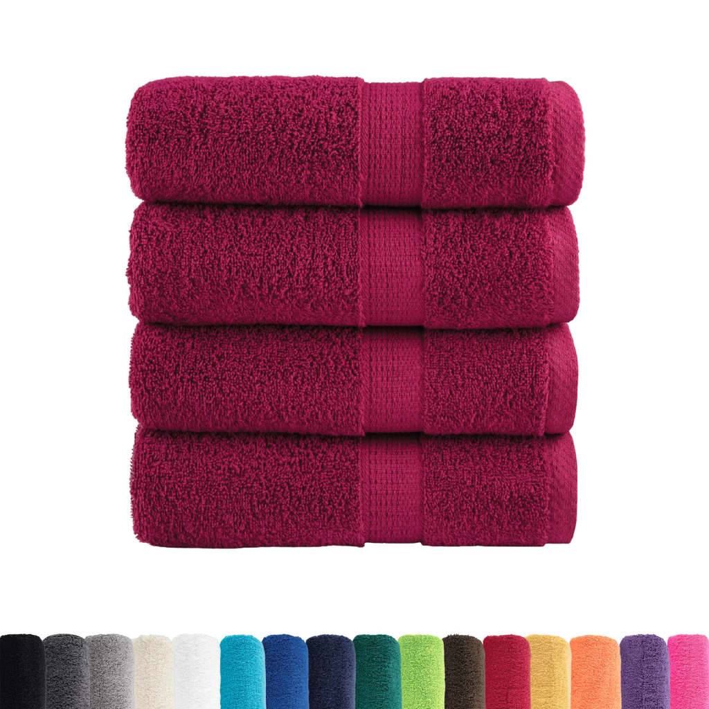 Asciugamani per ospiti Premium SOLUND 4 pz Bordeaux 30x50 cm 600 g/mÂ²