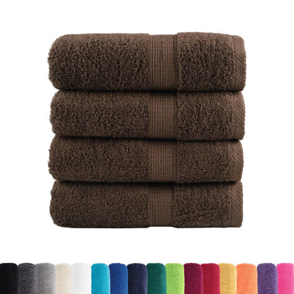 Asciugamani Premium SOLUND 4 pz Marrone 30x30 cm 600 g/mÂ²