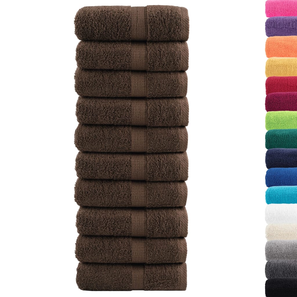 Asciugamani Premium SOLUND 10 pz Marrone 30x30 cm 600 g/m²