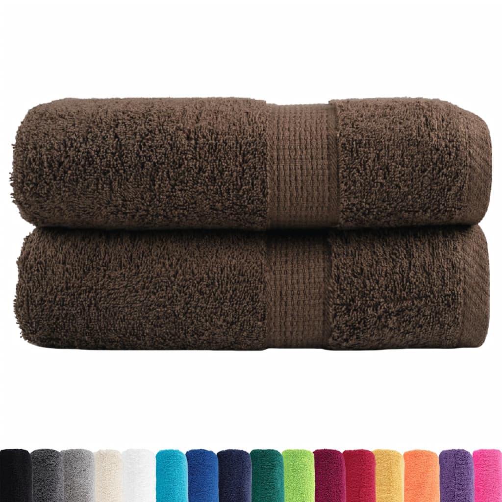 Asciugamani per ospiti Premium SOLUND 2 pz Marrone 30x50 cm 600 g/mÂ²