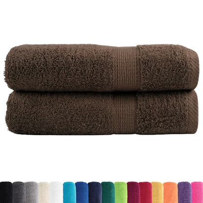 Asciugamani Premium SOLUND 2 pz Marrone 50x100 cm 600 g/mÂ²