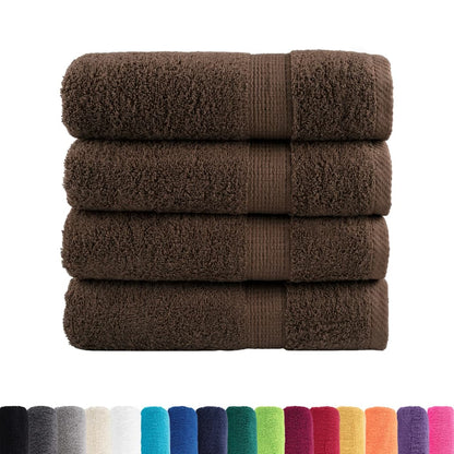 Asciugamani Premium SOLUND 4 pz Marrone 50x100 cm 600 g/mÂ²