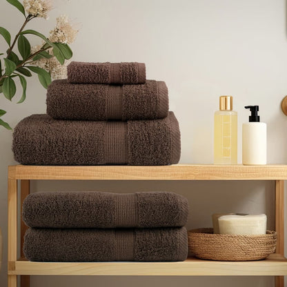 Asciugamani da doccia premium SOLUND 2 pezzi Marrone 70x140 cm 600 g/m²