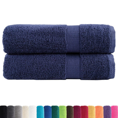 Asciugamani da doccia premium SOLUND 2 pezzi blu navy 70x140 cm 600 g/mÃ‚Â²