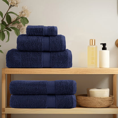 Asciugamani da doccia premium SOLUND 2 pezzi blu navy 70x140 cm 600 g/mÃ‚Â²