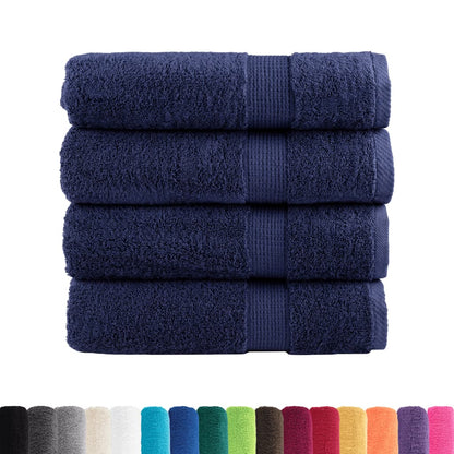 Asciugamani da doccia premium SOLUND 4 pezzi blu navy 70x140 cm 600 g/m²