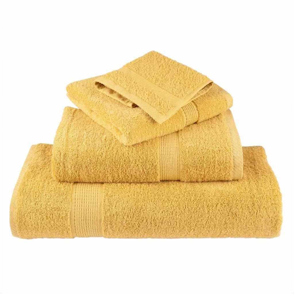 Asciugamano per Ospiti SOLUND 4 pcs Oro 15 x 21 cm 550 gsm