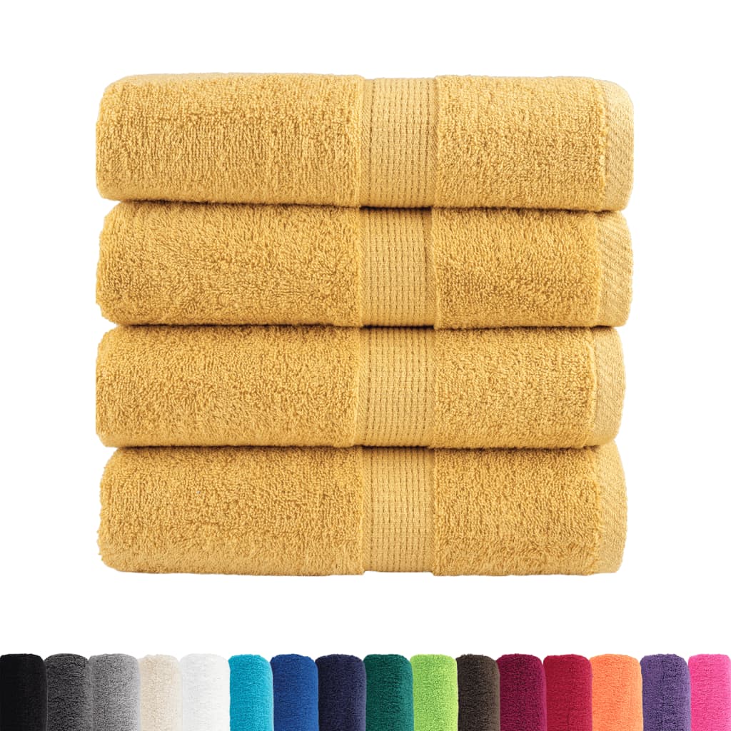 Asciugamani Premium SOLUND 4 pz Oro 30x30 cm 600 g/mÂ²