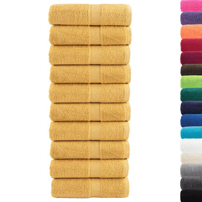 Asciugamani Premium SOLUND 10 pz Oro 30x30 cm 600 g/m²