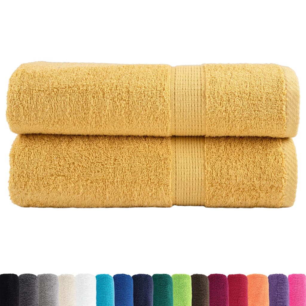 Asciugamani Premium SOLUND 2 pz Oro 50x100 cm 600 g/m²