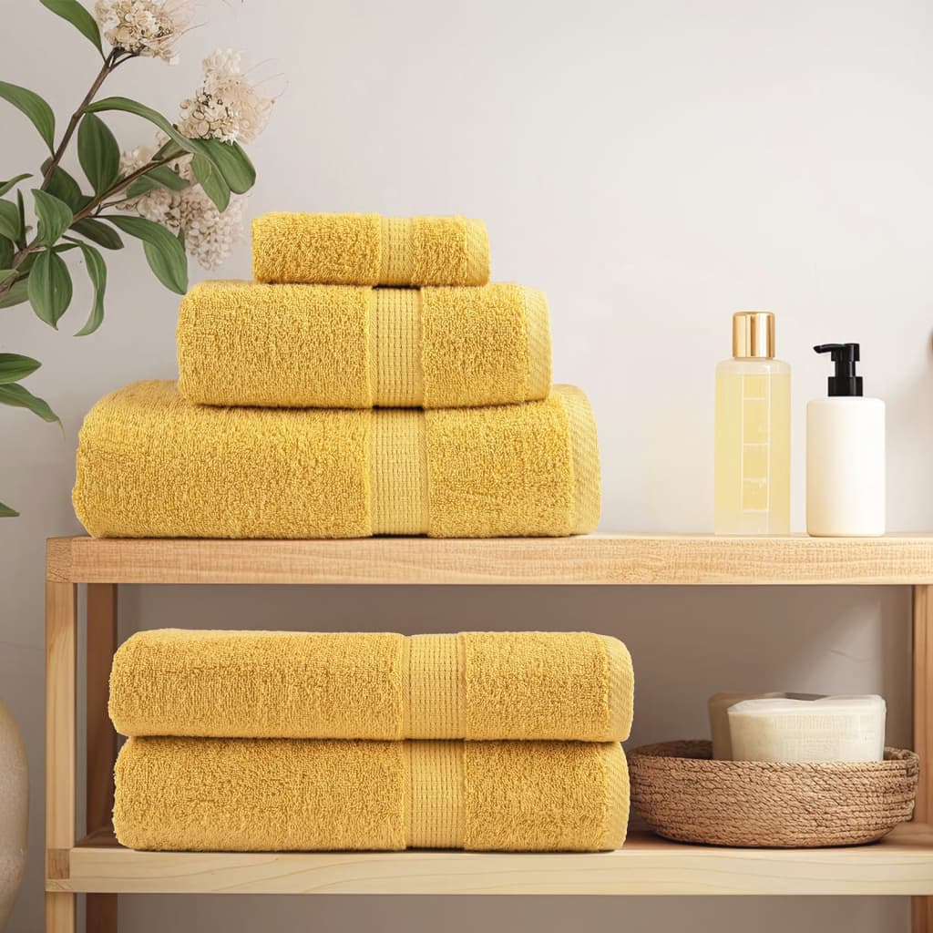 Asciugamani Premium SOLUND 2 pz Oro 50x100 cm 600 g/m²