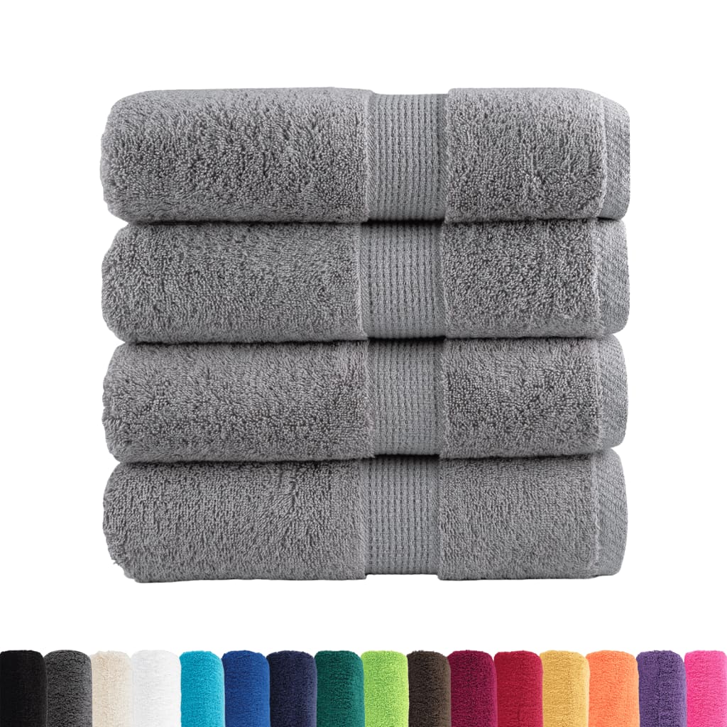 Asciugamani Premium SOLUND 4 pz Grigio 30x30 cm 600 g/mÂ²