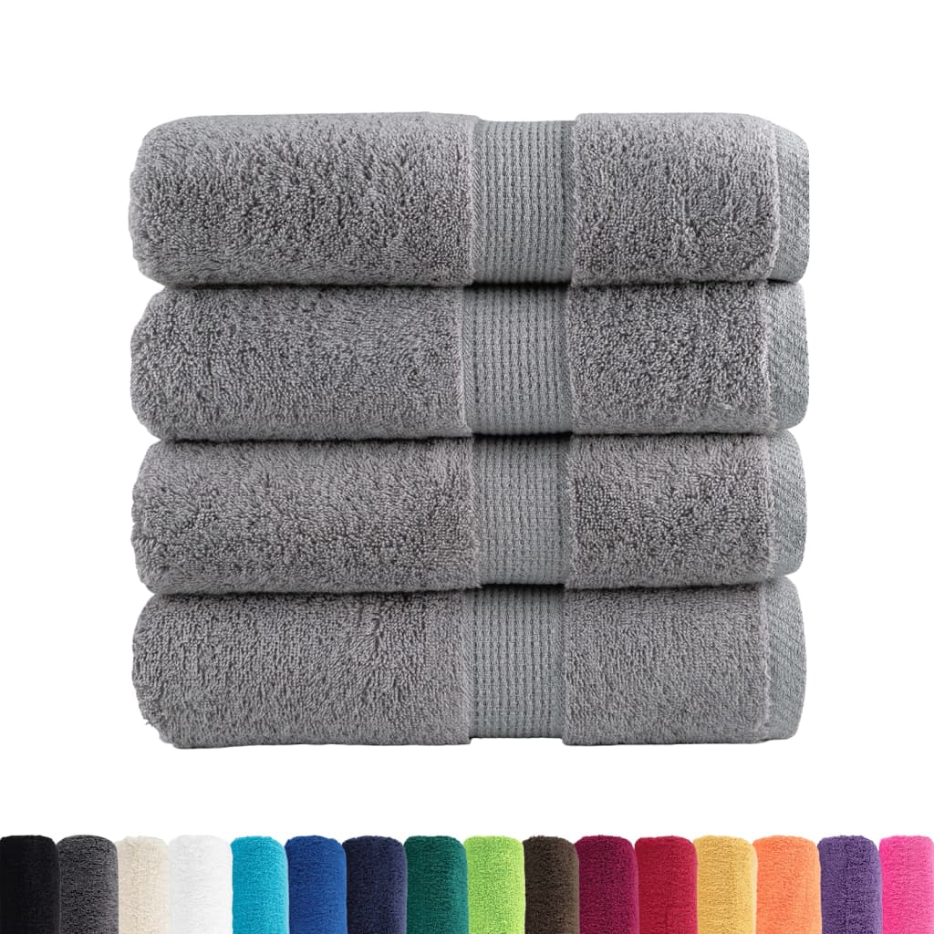 Asciugamani per ospiti Premium SOLUND 4 pz Grigio 30x50 cm 600 g/mÂ²