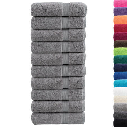Asciugamani Premium SOLUND 10 pz Grigio 50x100 cm 600 g/mÂ²